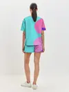 Женская пижама с шортами / Розово-голубой градиент