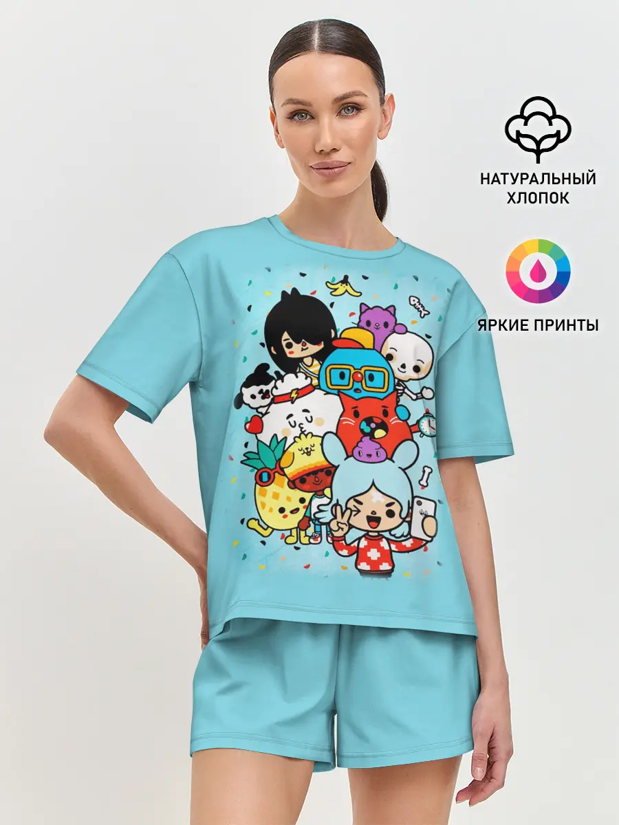 Женская пижама с шортами / Toca Boca | Тока бока персонажи из игры