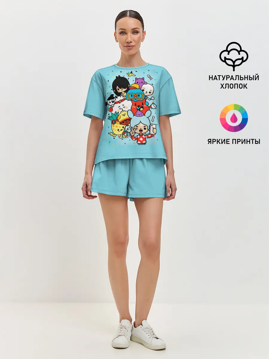 Женская пижама с шортами / Toca Boca | Тока бока персонажи из игры