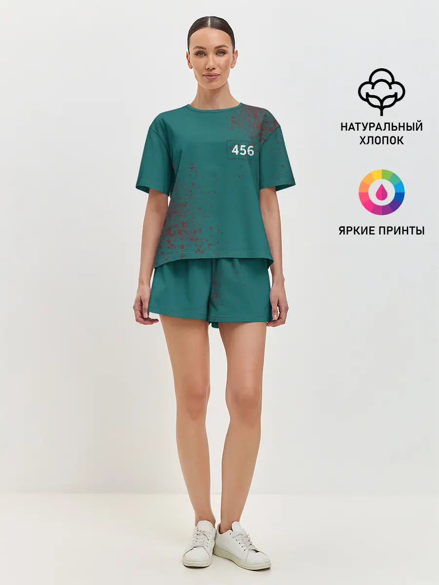 Женская пижама с шортами / ИГРА В КАЛЬМАРА ПЕРСОНАЖ 456