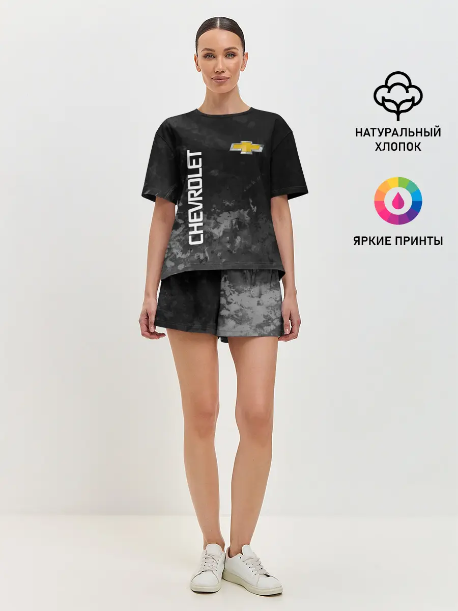 Женская пижама с шортами / Chevrolet, gray