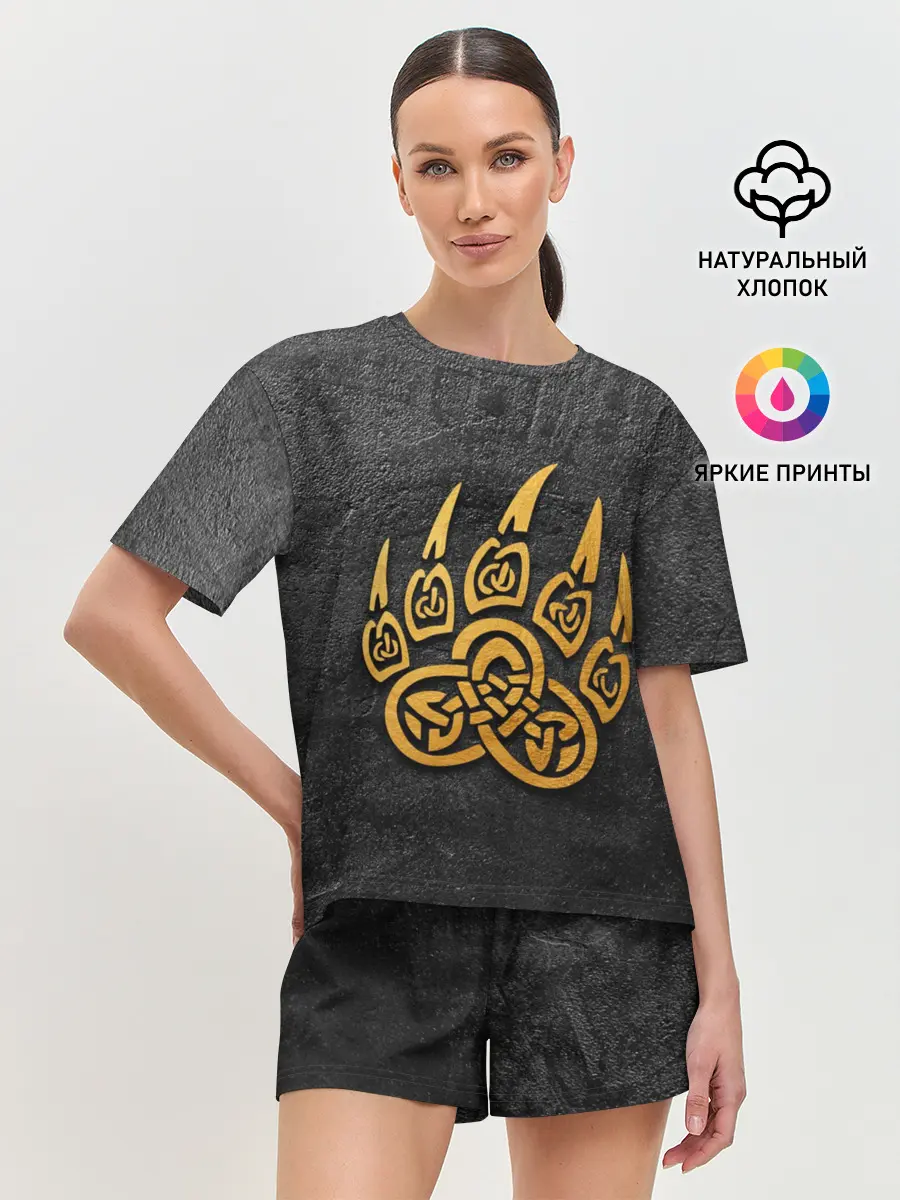 Женская пижама с шортами / Золотая медвежья лапа