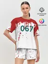 Женская пижама с шортами / ИГРА В КАЛЬМАРА ПЕРСОНАЖ 067 КРОВЬ