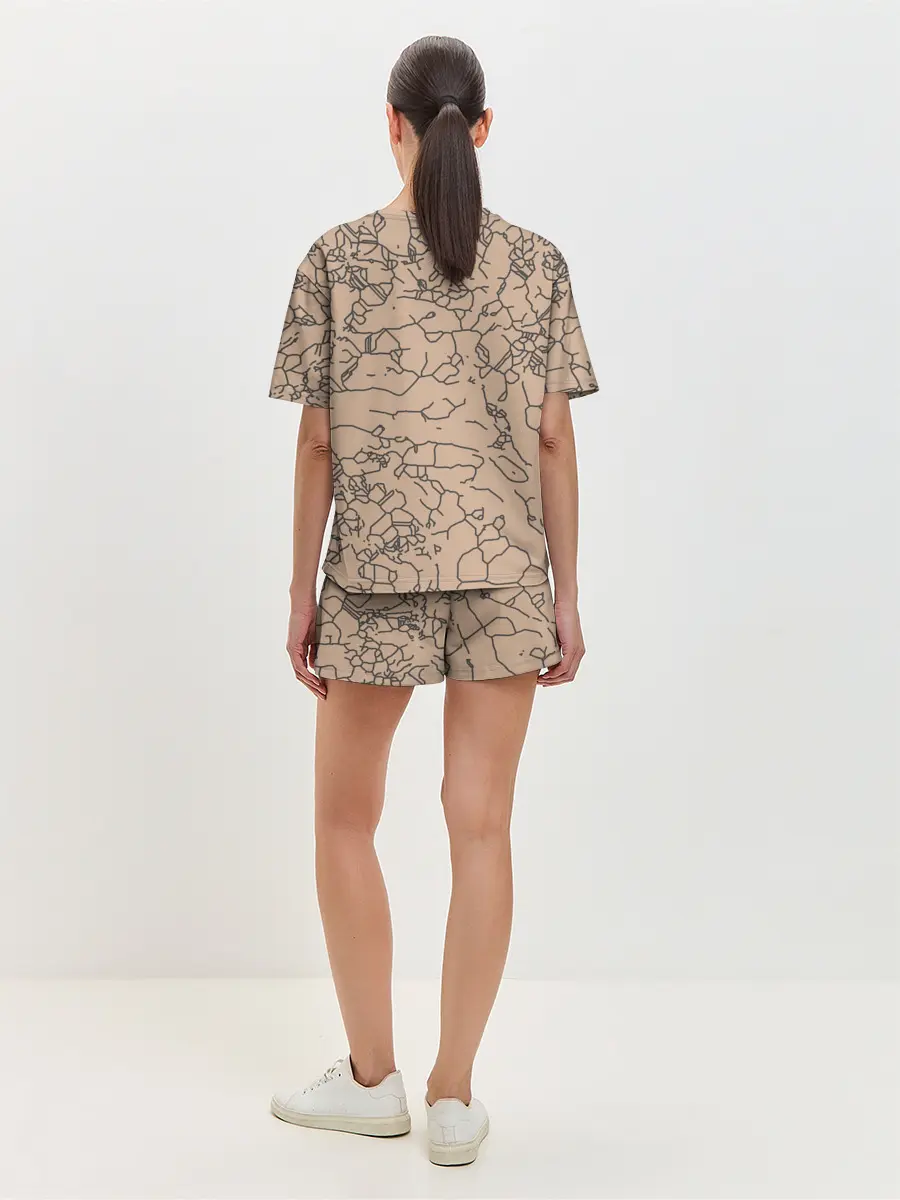 Женская пижама с шортами / Рисованный камень