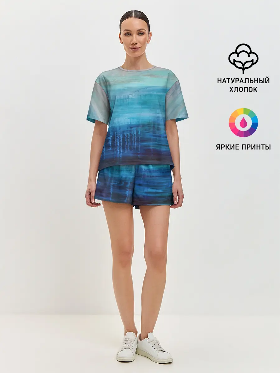 Женская пижама с шортами / Небесные потеки