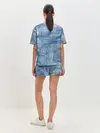 Женская пижама с шортами / Джинсовые мазки