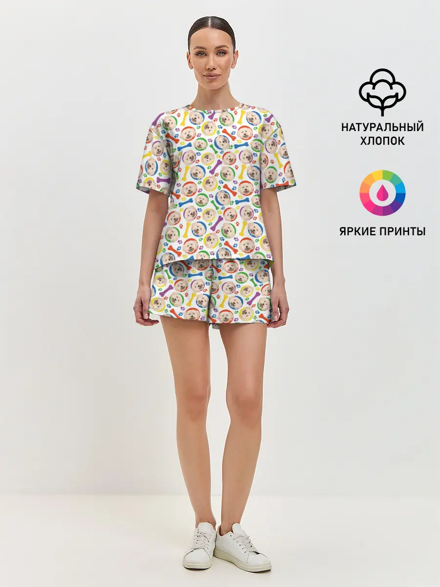 Женская пижама с шортами / Пудель