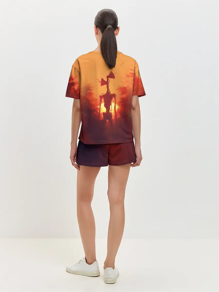 Женская пижама с шортами / СИРЕНОГОЛОВЫЙ НА ЗАКАТЕ