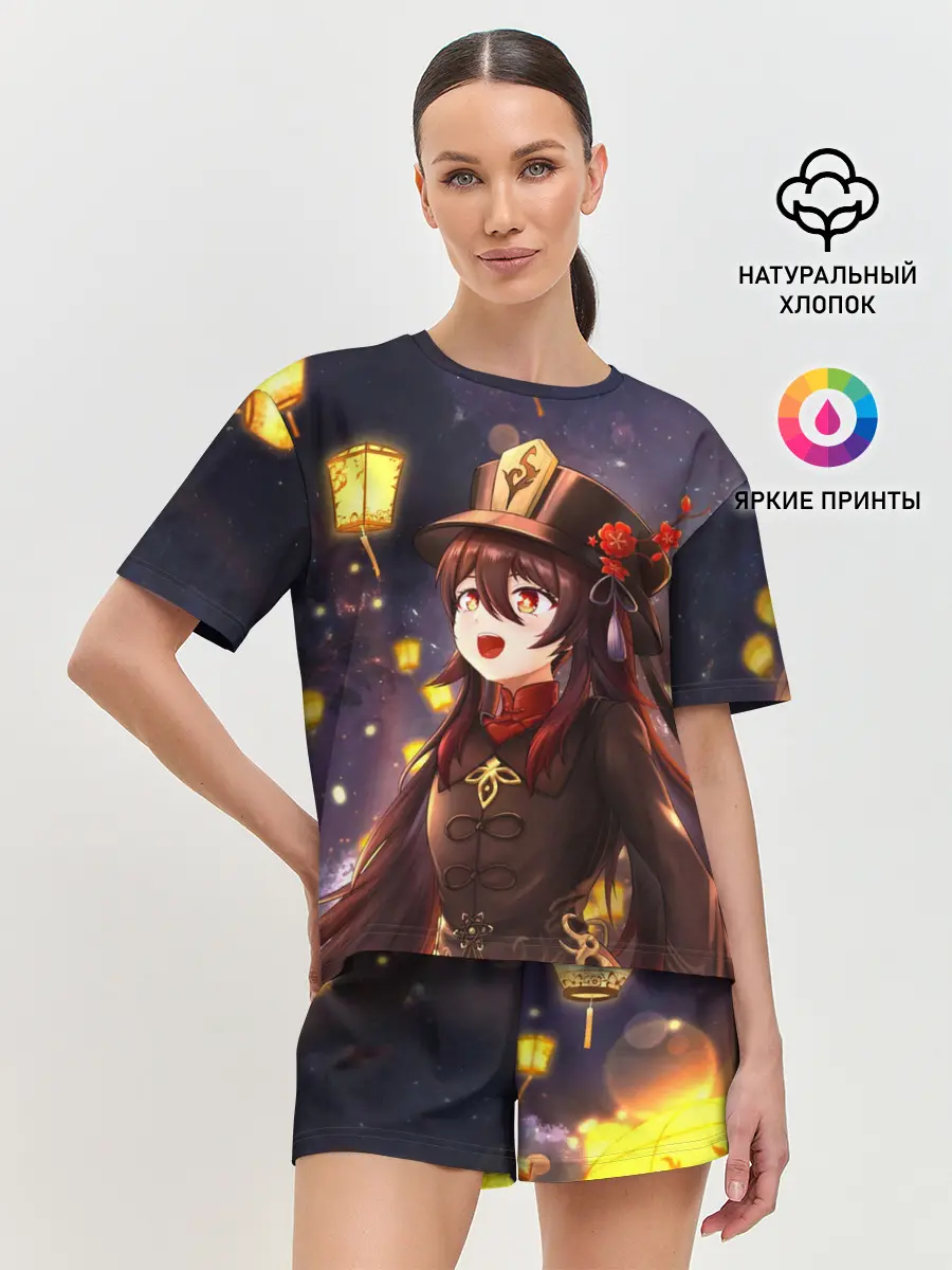 Женская пижама с шортами / Ху Тао. Genshin Impact