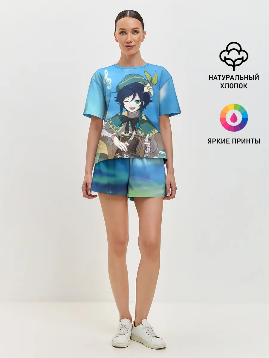 Женская пижама с шортами / Венти. Genshin Impact