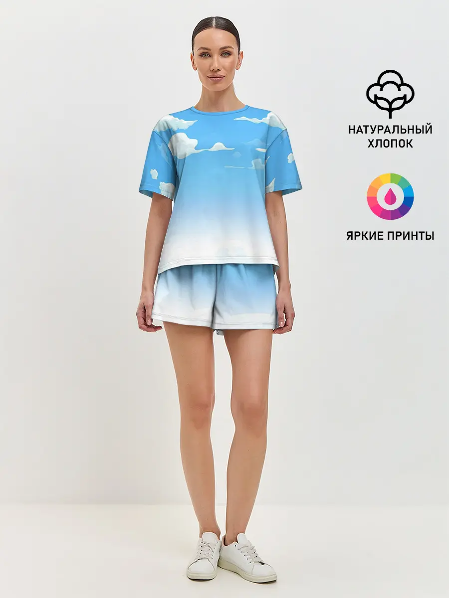 Женская пижама с шортами / Летнее небо