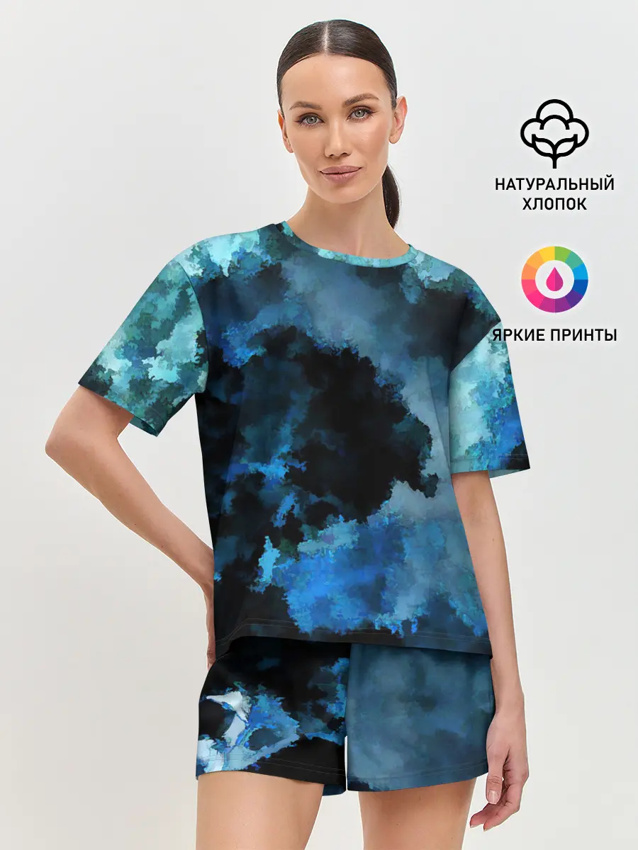 Женская пижама с шортами / Взрыв на глубине