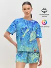 Женская пижама с шортами / Сползающие краски