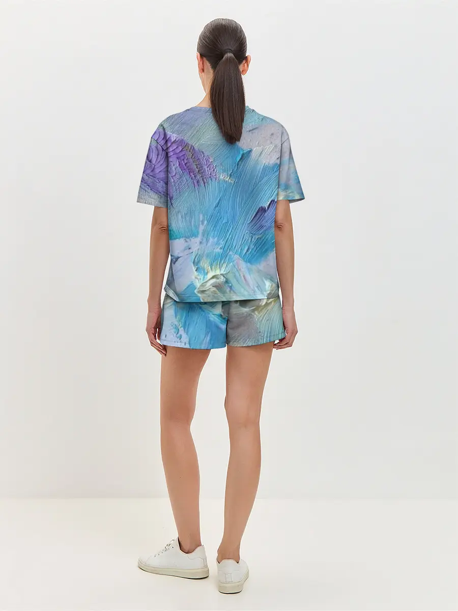 Женская пижама с шортами / Оставленная краска