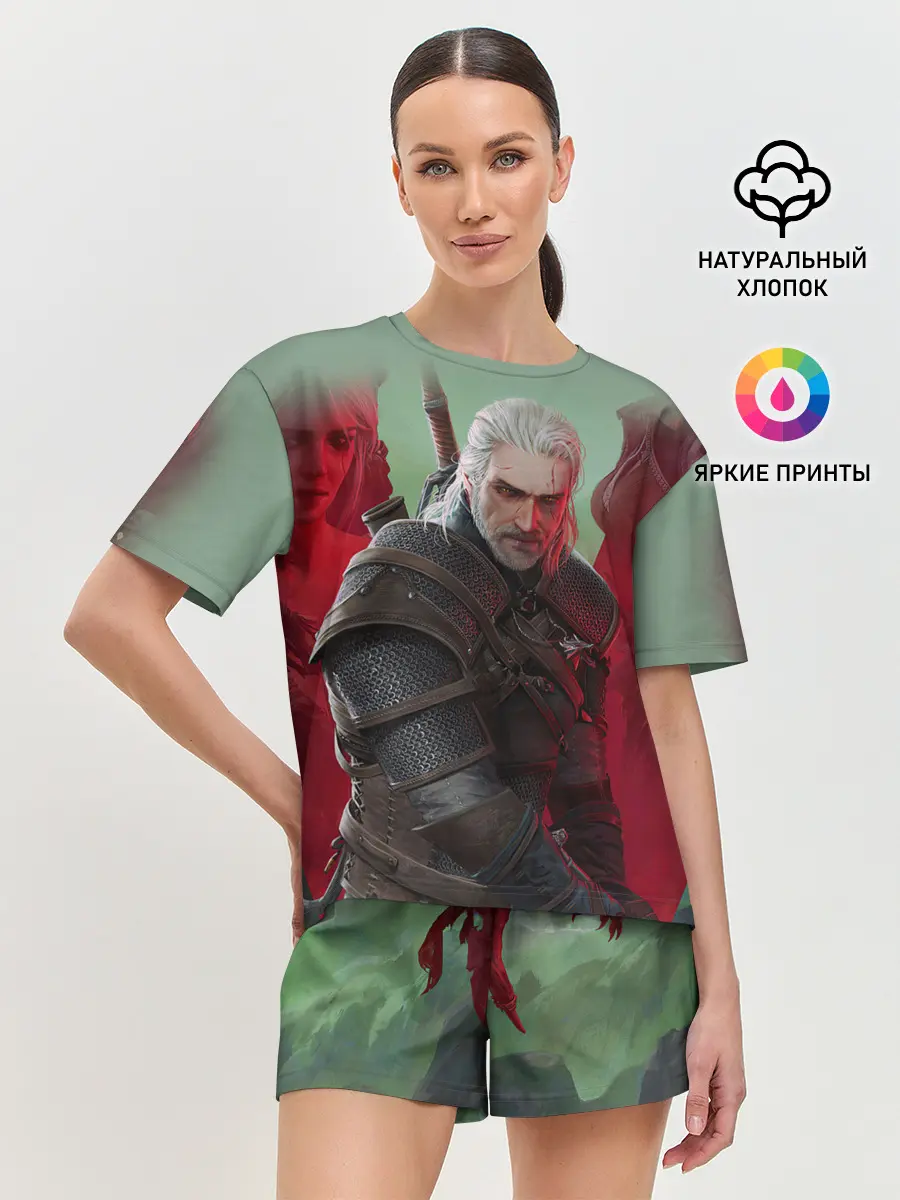 Женская пижама с шортами / ВЕДЬМАК | THE WITCHER | ГЕРАЛЬТ С МЕЧОМ