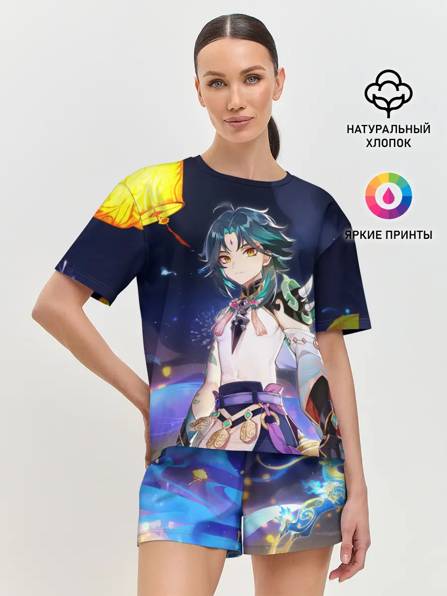 Женская пижама с шортами / Сяо, Genshin Impact