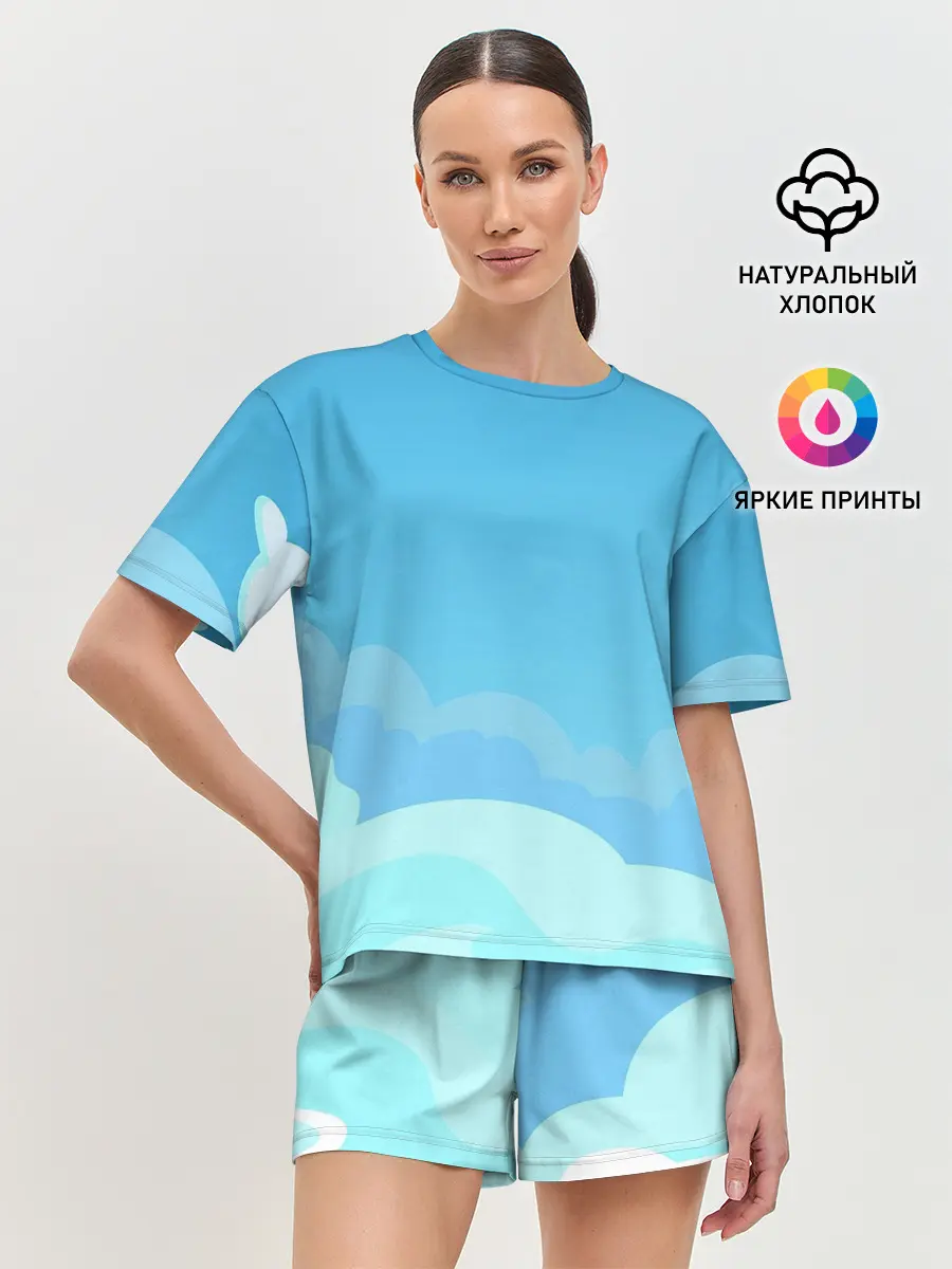 Женская пижама с шортами / Небо после грозы