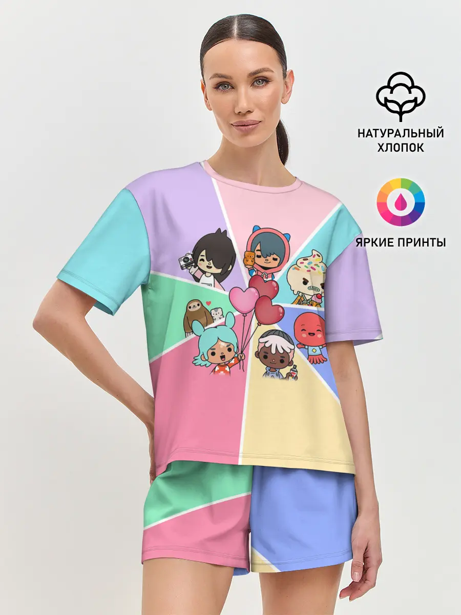 Женская пижама с шортами / TOCA BOCA WORLD HEROES / ТОКА БОКА