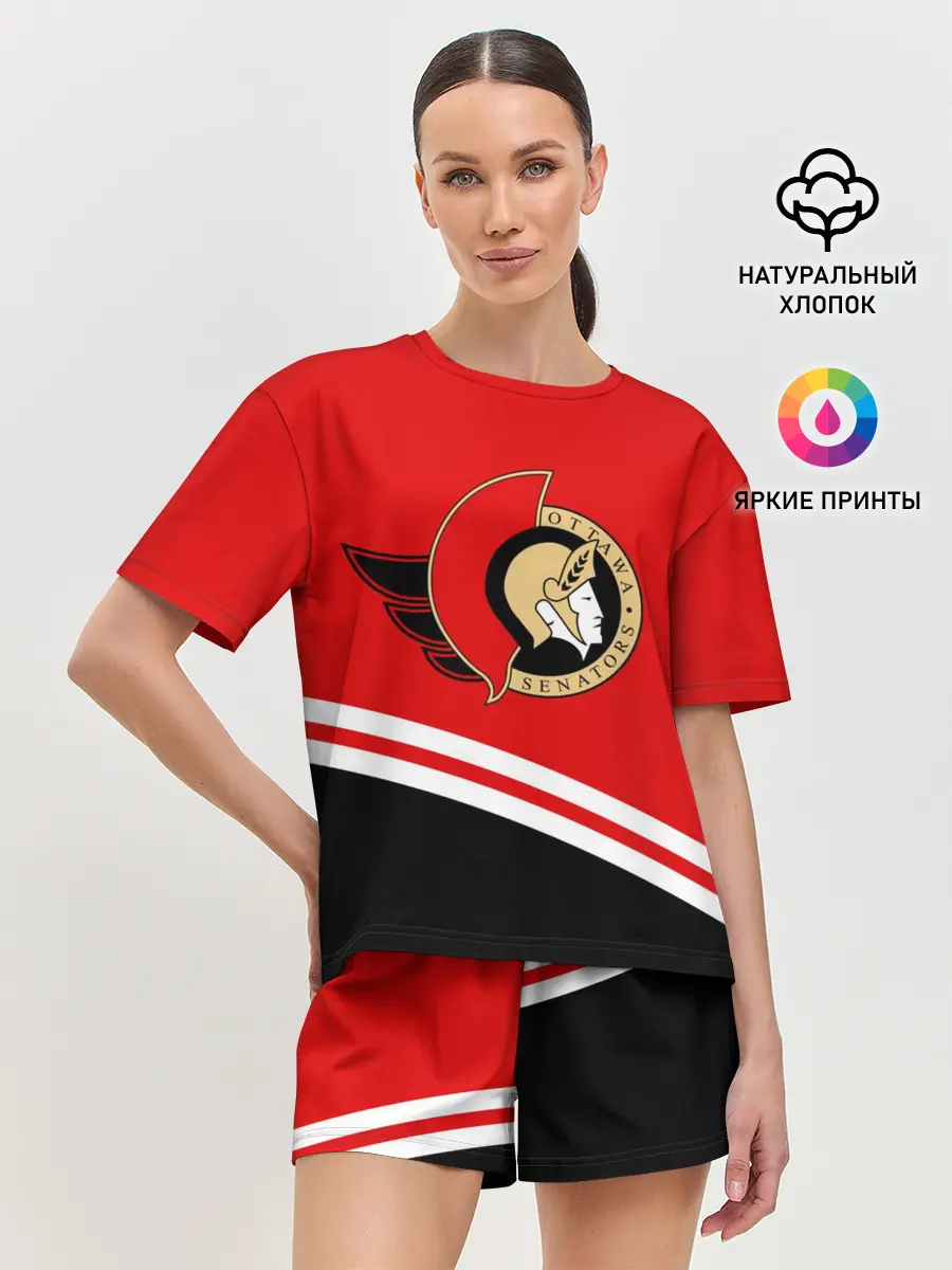 Женская пижама с шортами / Оттава Сенаторз.