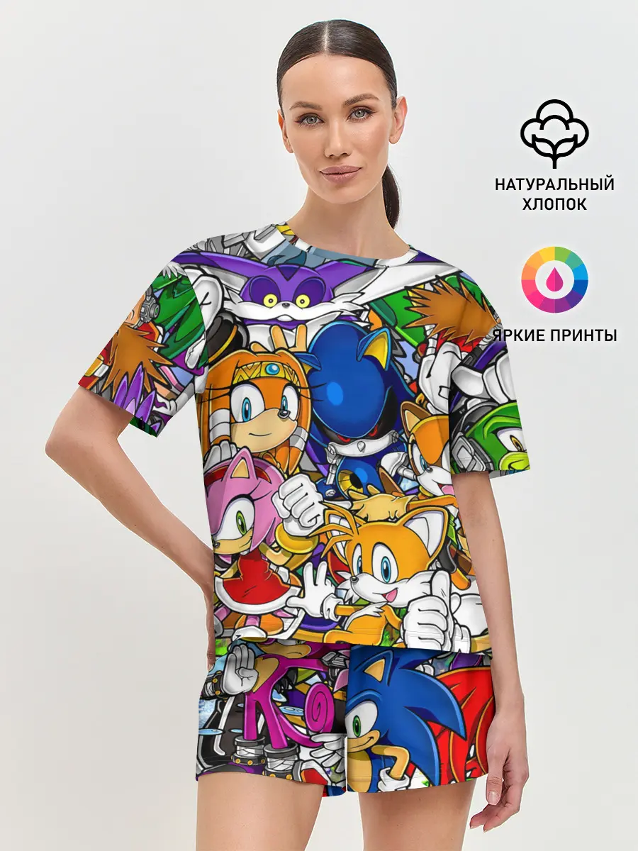 Женская пижама с шортами / КИБЕР СОНИК | CYBER SONIC ROBOT