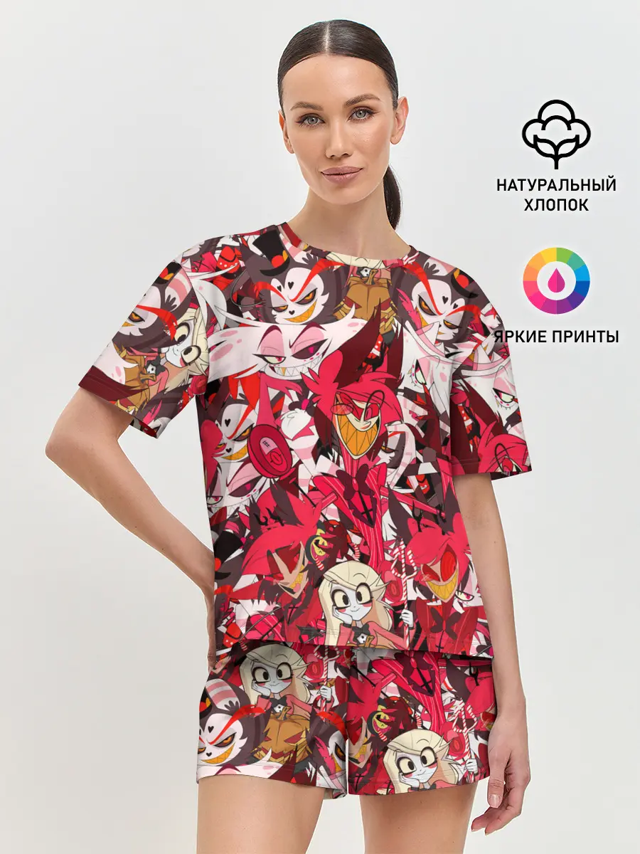 Женская пижама с шортами / ОТЕЛЬ ХАЗБИН ПЕРСОНАЖИ МУЛЬТФИЛЬМА