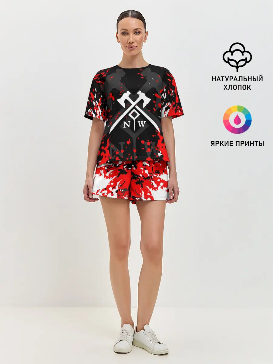 Женская пижама с шортами / NEW WORLD / НЬЮ ВОРЛД / БРЫЗГИ