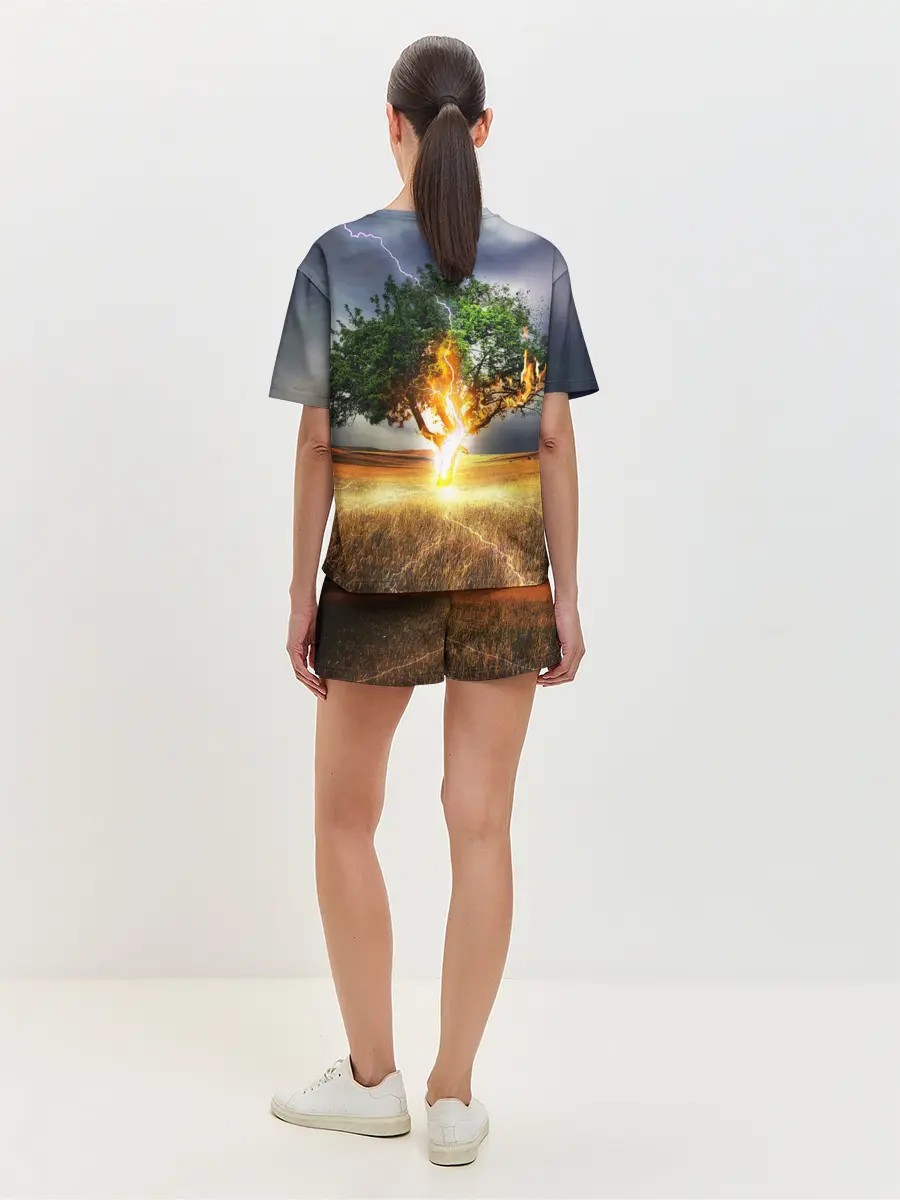 Женская пижама с шортами / Удар молнией