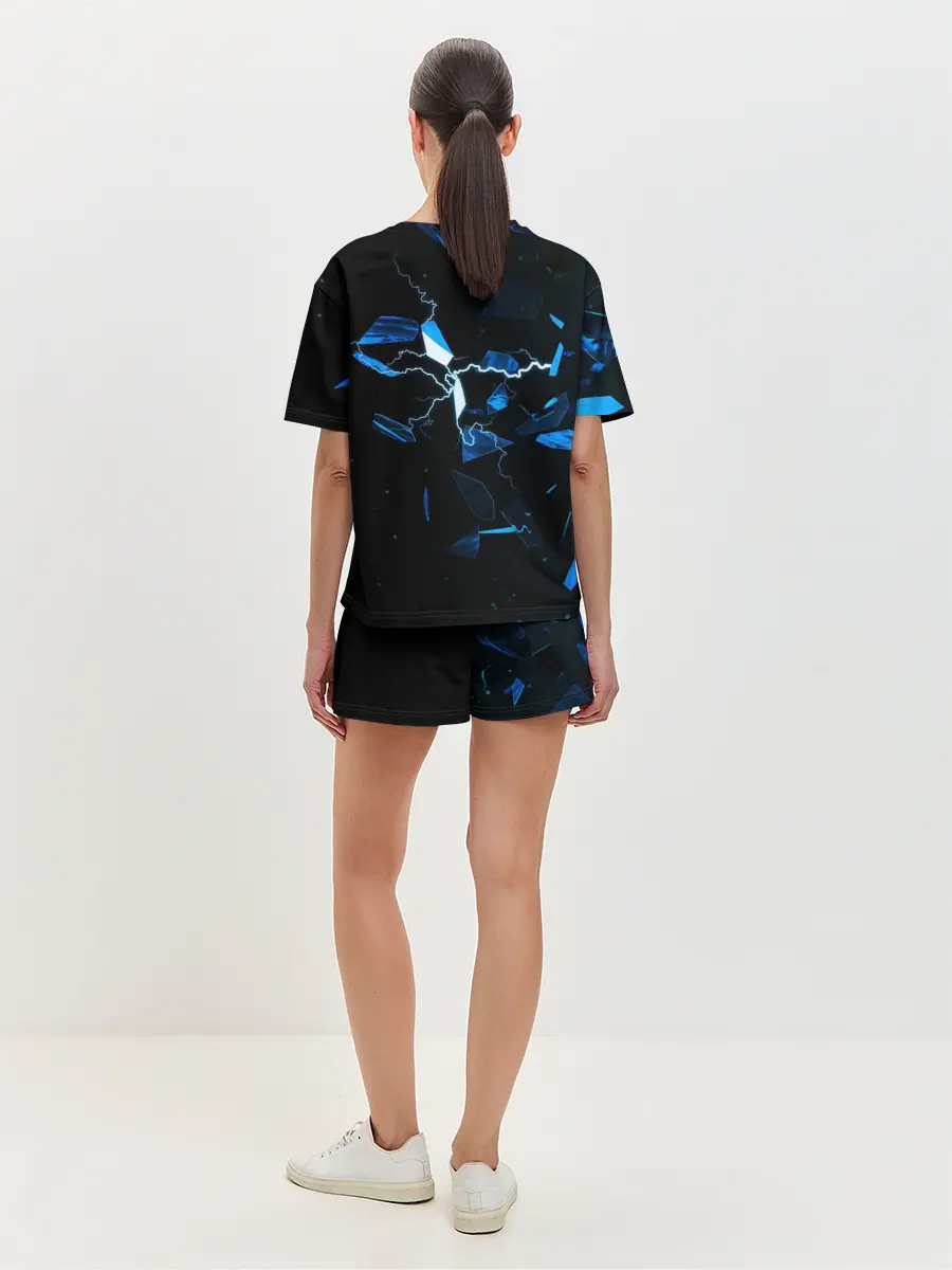 Женская пижама с шортами / Осколки стекла и молния