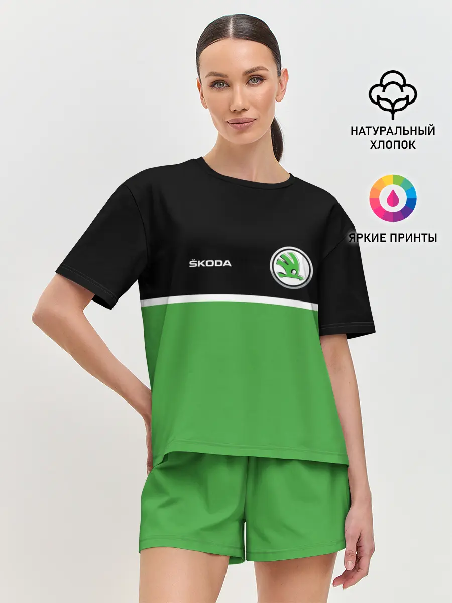 Женская пижама с шортами / Skoda | Два цвета