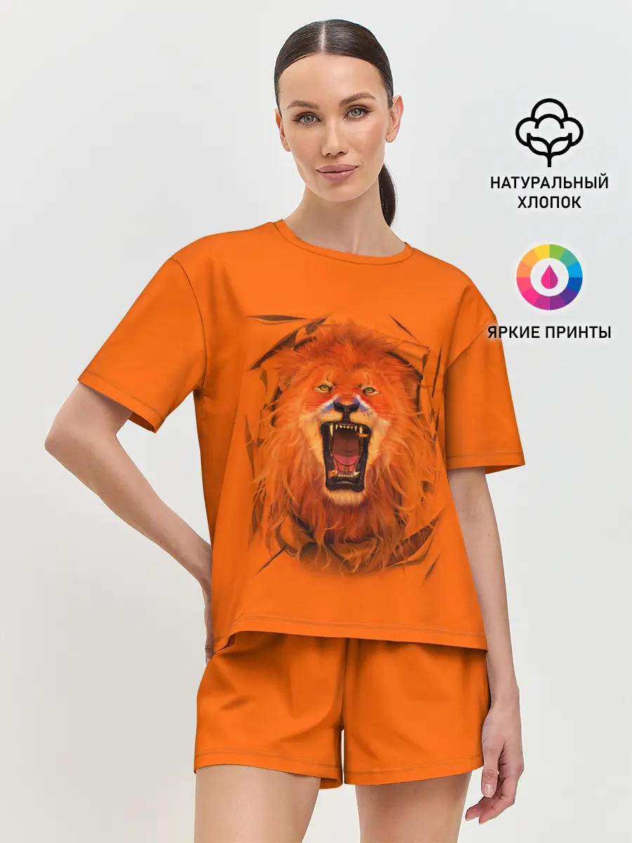 Женская пижама с шортами / ЛЕВ СКВОЗЬ ТКАНЬ