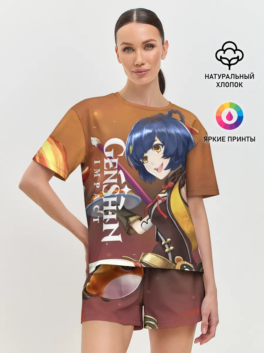 Женская пижама с шортами / Genshin Impact: Сяо Лин.