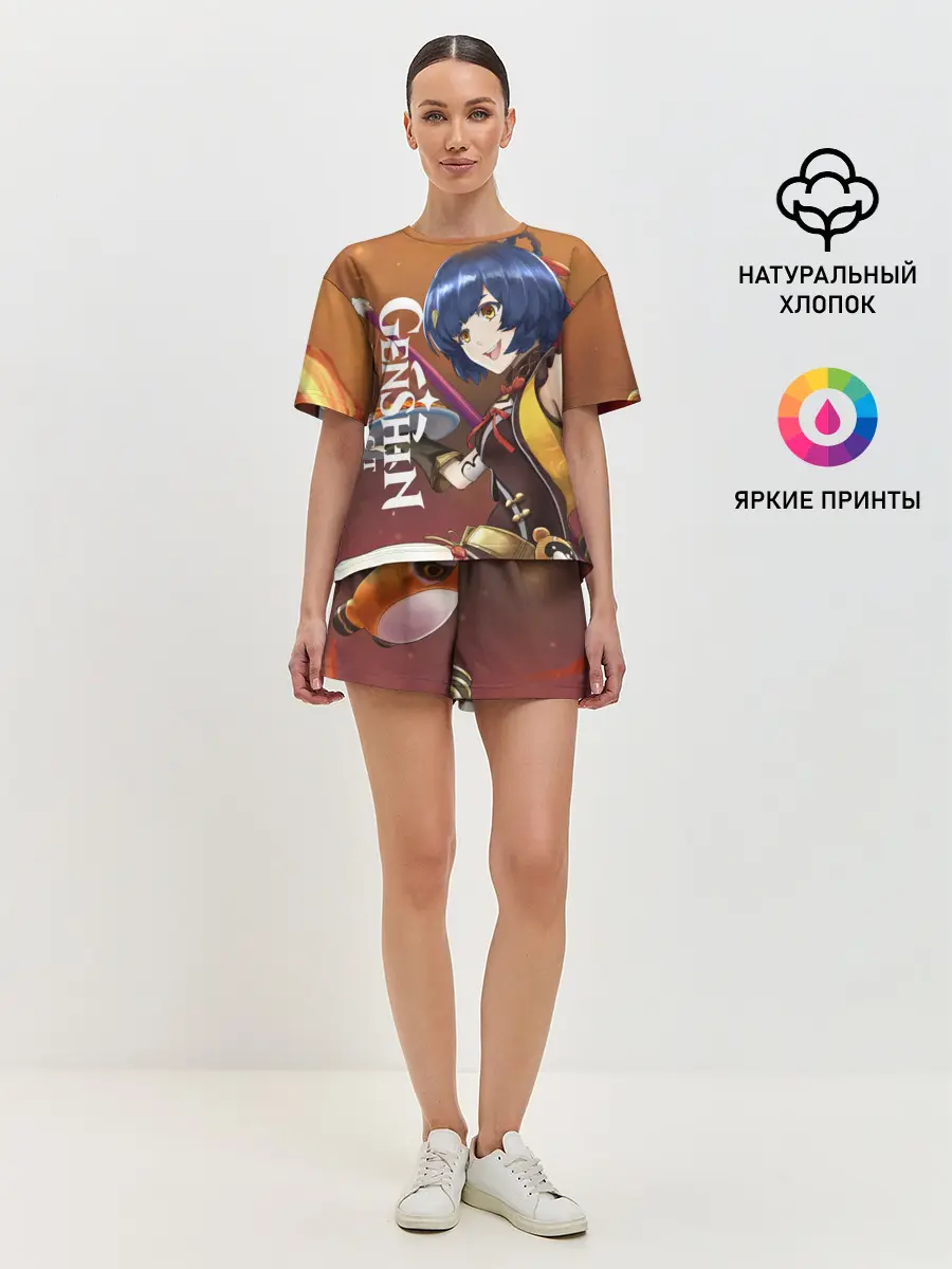 Женская пижама с шортами / Genshin Impact: Сяо Лин.