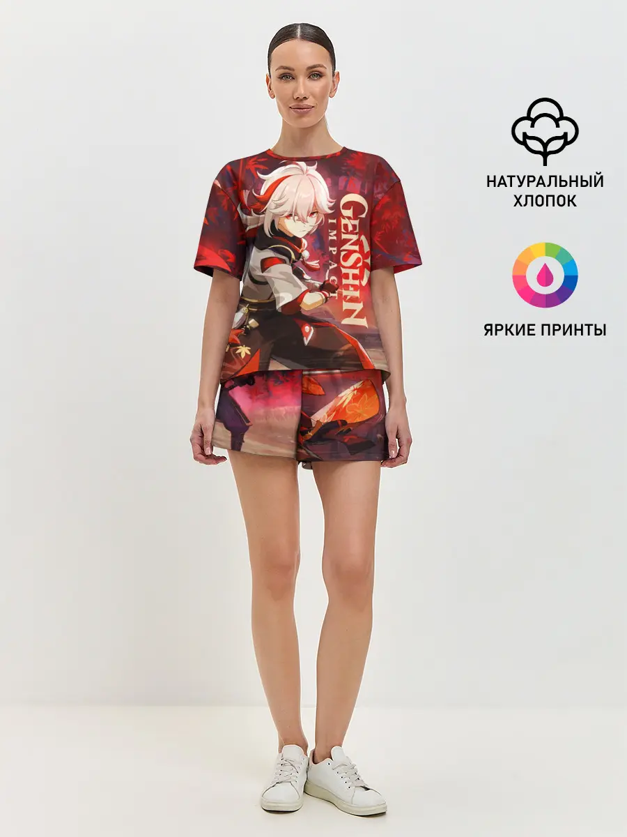 Женская пижама с шортами / Геншин импакт: Кадзуха