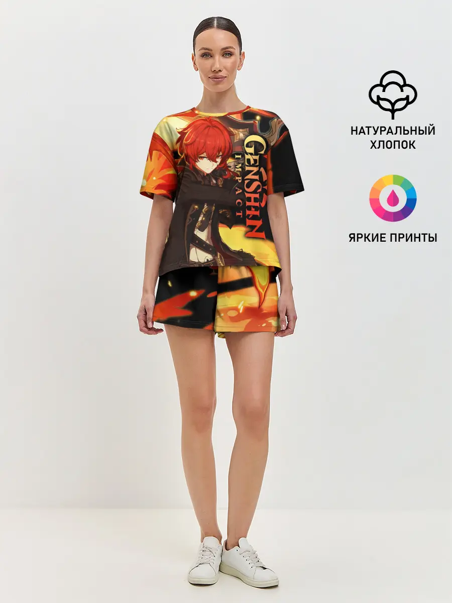 Женская пижама с шортами / Геншин импакт: Дилюк