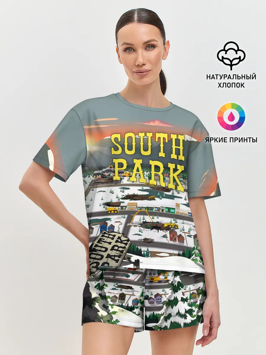Женская пижама с шортами / Южный Парк разрушенный город