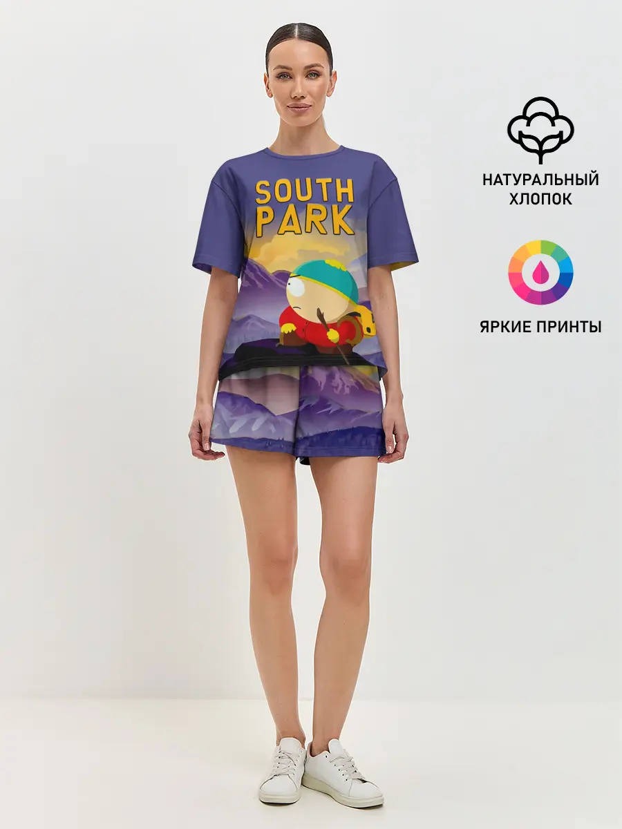 Женская пижама с шортами / Эпичный Картман в горах | Южный Парк