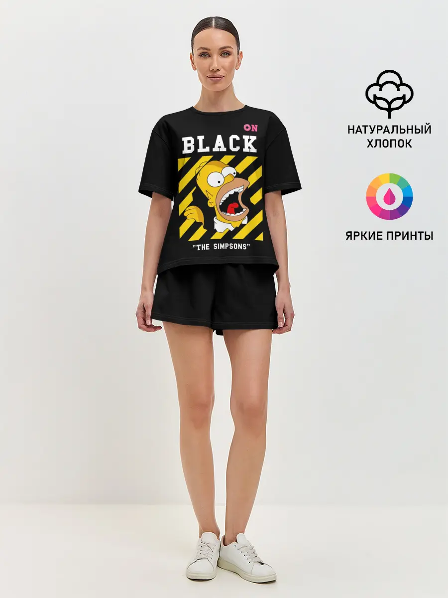 Женская пижама с шортами / Симпсоны х ON BLACK