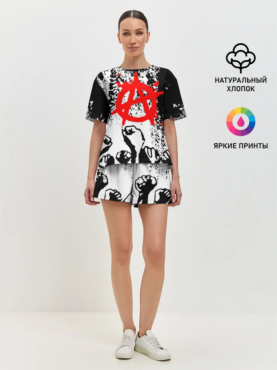 Женская пижама с шортами / АНАРХИЯ / РЕВОЛЮЦИЯ,