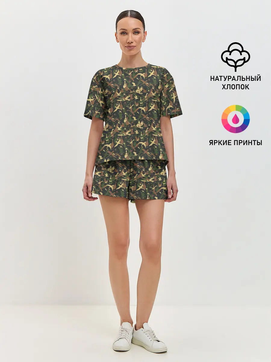 Женская пижама с шортами / Птицы