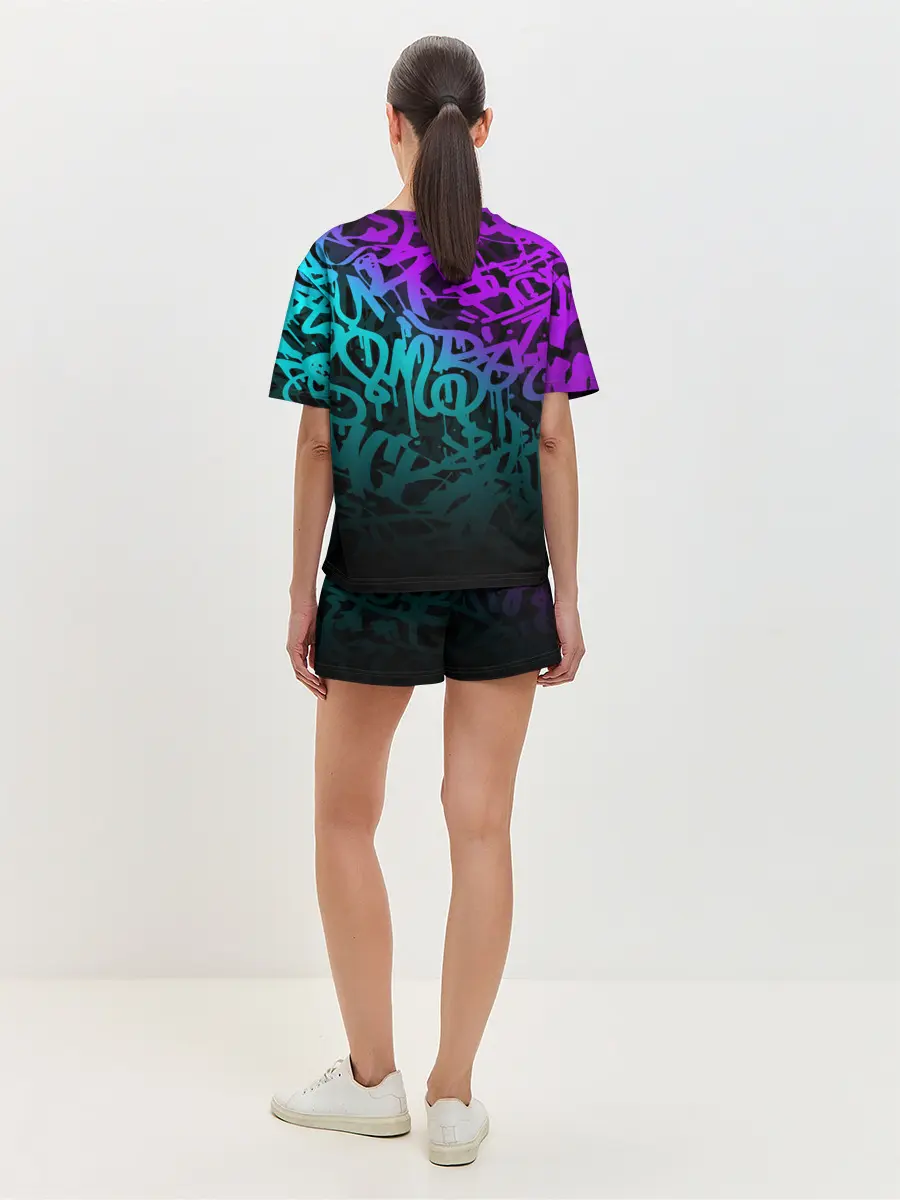 Женская пижама с шортами / НЕОНОВОЕ ГРАФФИТИ / NEON