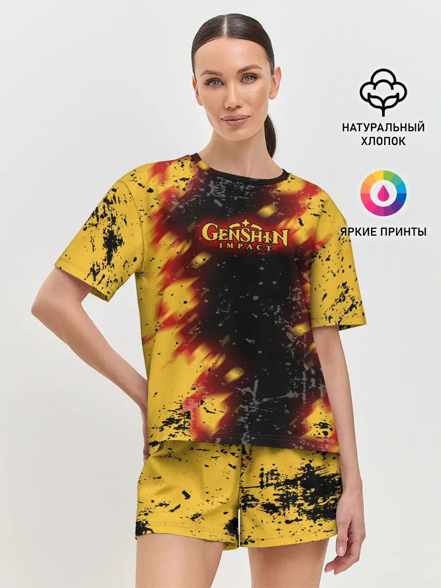 Женская пижама с шортами / Genshin Impact: Аниме.