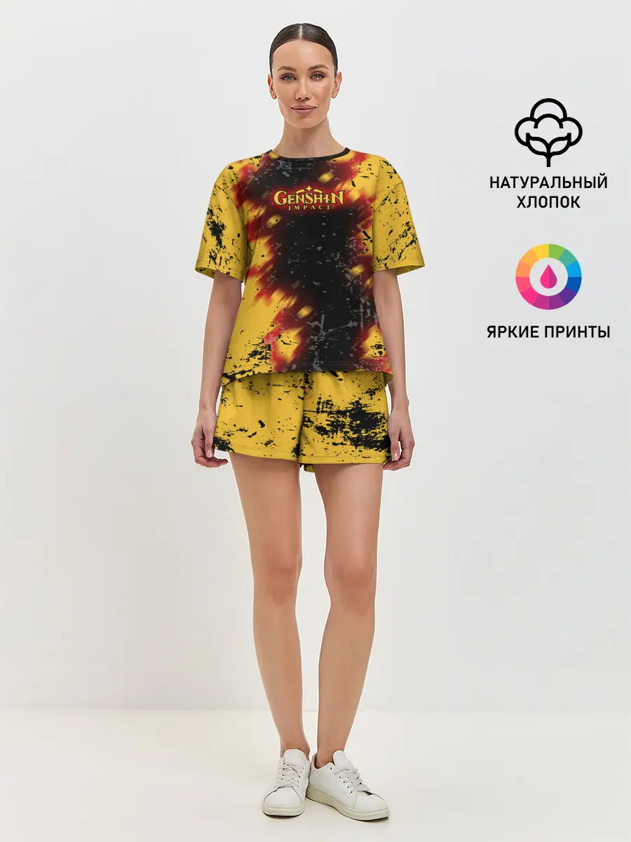 Женская пижама с шортами / Genshin Impact: Аниме.