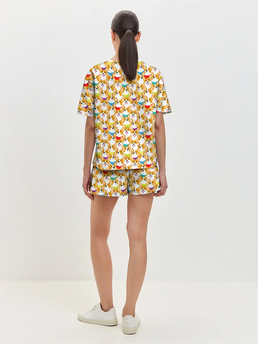 Женская пижама с шортами / Вельш-Корги Пемброк