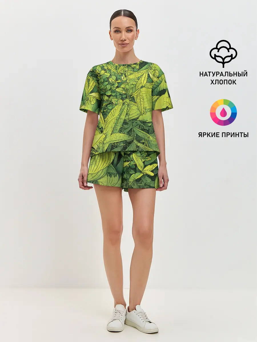Женская пижама с шортами / Растительная жизнь - Хоста