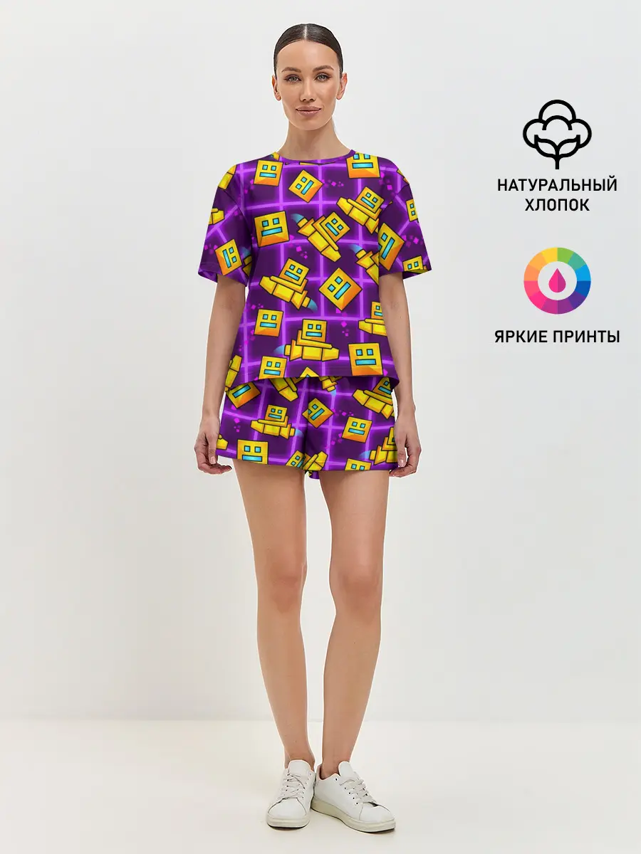 Женская пижама с шортами / GEOMETRY DASH SPACE