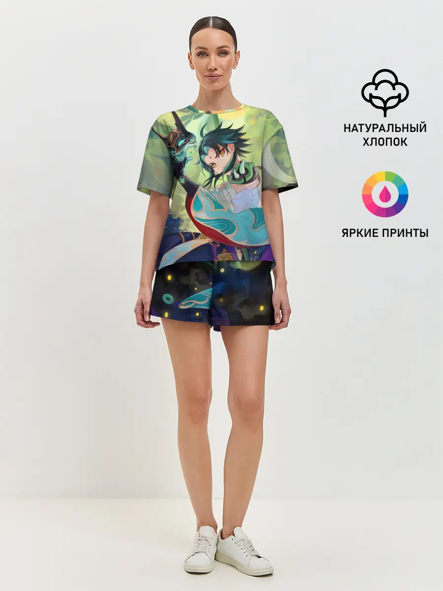 Женская пижама с шортами / Xiao | Сяо | Genshin Impact