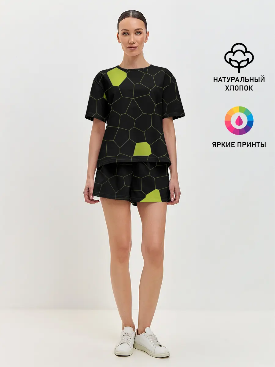 Женская пижама с шортами / Кожа рептилии