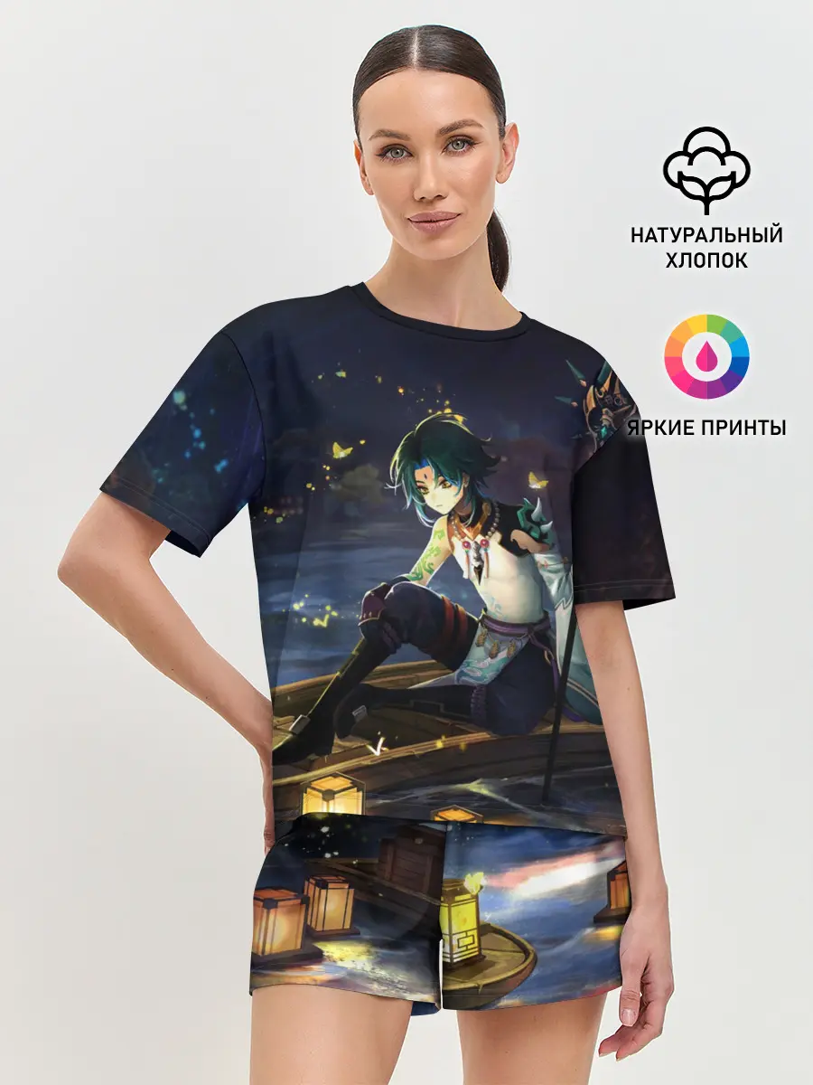 Женская пижама с шортами / Сяо | Xiao | Genshin Impact