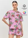 Женская пижама с шортами / Букеты лилий