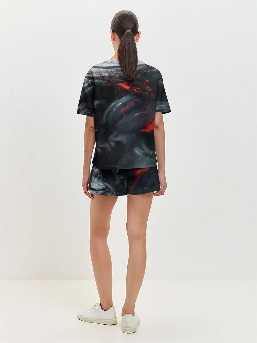 Женская пижама с шортами / ЧЁРНЫЙ СИМБИОТ / ГРАНЖ / BLACK MONSTER